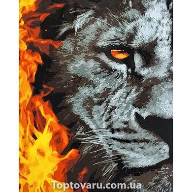 Картина по номерам Strateg ПРЕМИУМ Огненный тигр с лаком размером 40х50 см (SY6778) SY6778-00002 фото