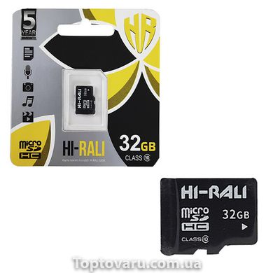 Карты памяти microSD HI-RALI 32GB без адаптера 4386 фото