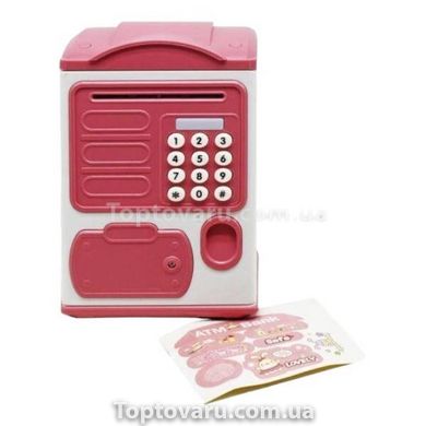 Сейф копилка с купюроприемником и отпечатком пальца Saving Box Розовый 15814 фото