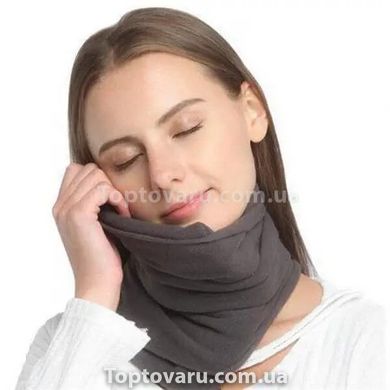 Дорожня подушка шарф для подорожей Travel Pillow Сіра 12414 фото