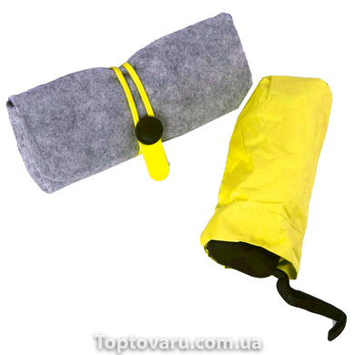 Мини-зонт карманный в футляре Желтый 3947 фото