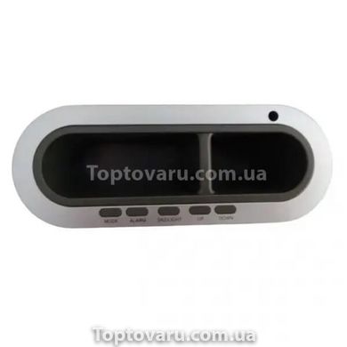 Годинник підставка для ручок настільний USB 7334 Сірий 9074 фото