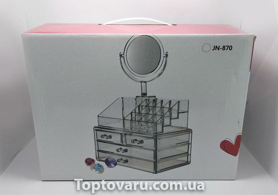 Акриловий органайзер Cosmetic Storage Box для косметики з дзеркалом 483 фото