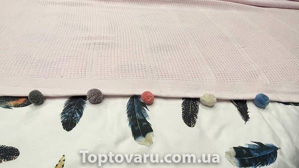 Покрывало-пике с помпонами Dantela Pembe 200х220см Хлопок 16913 фото