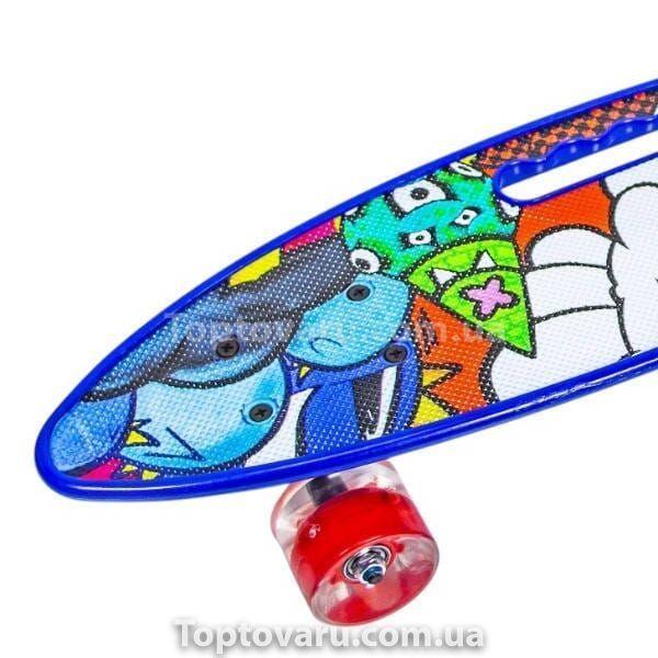 Пенні борд з колесами, що світяться PU Penny Board EYE Гаффіті очей 27418 фото