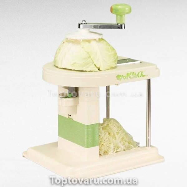 Шинківка для капусти Cabbage cutter Бежевий із зеленим 26911 фото