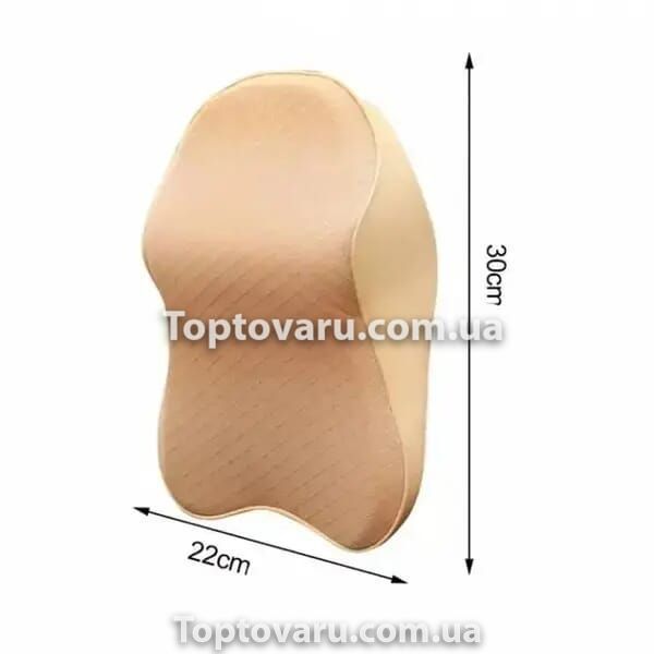 Автомобильная подушка для шеи Car Neck Pillow Бежевая 8352 фото