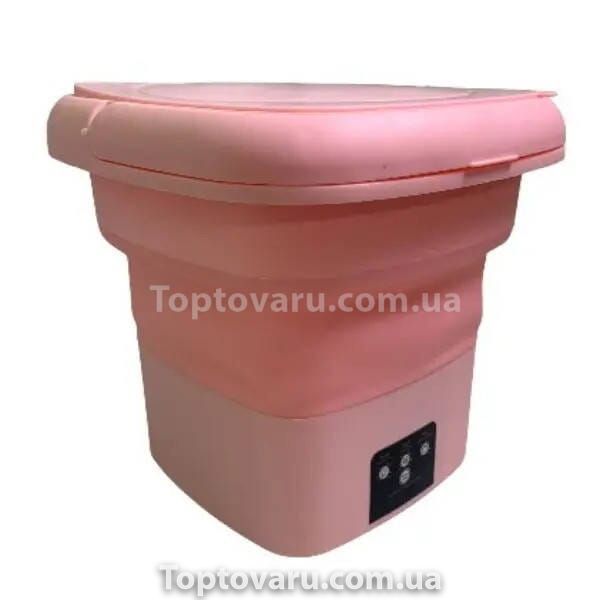 Пральна машинка компактна силіконова складана 2в1 6,5л Folding Washing Machine Рожева 25363 фото