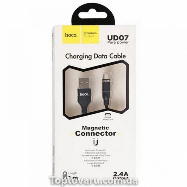 Кабель Hoco UD07 2.4A microUSB 1м Черный 3964 фото