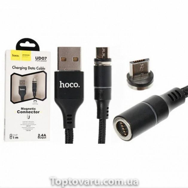 Кабель Hoco UD07 2.4A microUSB 1м Черный 3964 фото