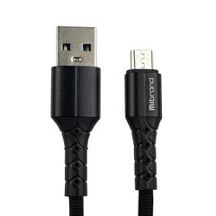 Кабель Mibrand MI-32 Nylon Charging Line USB for Micro 2A 0.5m Black MIDC/3205MB-00001 фото