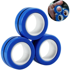 Магнитные вращающиеся кольца спиннер Stress Relief Magnetic Rings Синие 11535 фото