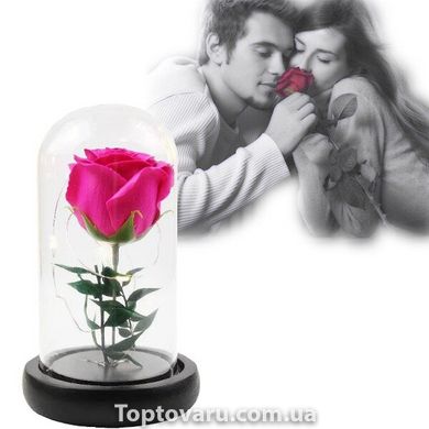 Роза в колбе с LED подсветкой МАЛЕНЬКАЯ №A51 розовая 1497 фото