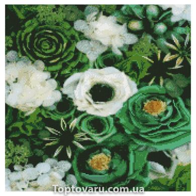 Алмазная мозаика Strateg ПРЕМИУМ Зеленые оттенки цветов 50х50 см GA0001 GA0001-00002 фото