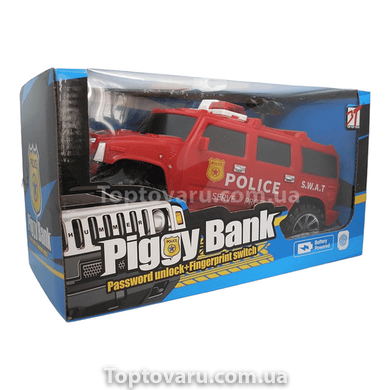 Машинка копилка с кодовым замком и отпечатком Piggy Bank Police Красная 12402 фото