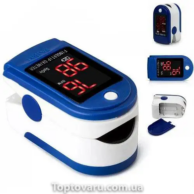 Пульсоксиметр Fingertip Pulse Oximeter LK87 Синій 2521 фото