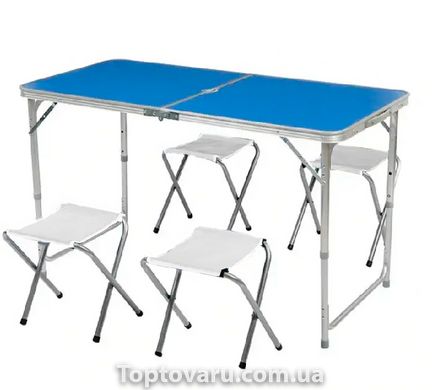Стіл і стільці для пікніка Folding Table Синій 728 фото