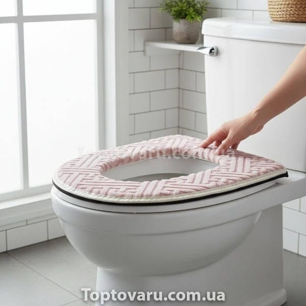 Чохол-сидіння на унітаз Toilet seat cover AND 03 Рожевий 33564 фото