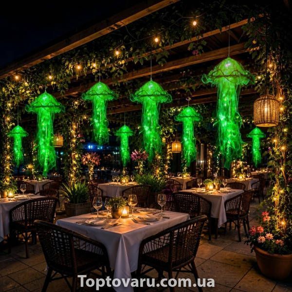 Декор, що світиться Медуза на батарейках Jellyfish lamp AND HA-113 Зелена 37654 фото