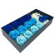 Подарочный набор с розами из мыла Sweet Love 12 шт Синие с мишкой 3656 фото 2