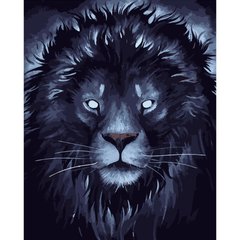 Картина за номерами Strateg ПРЕМІУМ Темний лев розміром 40х50 см (DY196) DY196-00002 фото