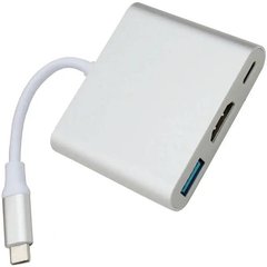 Переходник Type C 3.0 HUB (гн.USB type C + гн.HDMI + гн.USB 3.0), с кабелем 10см 11094 фото