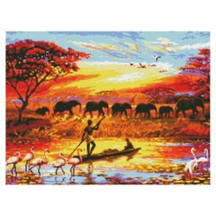 Алмазна мозаїка Strateg ПРЕМІУМ Життя Африки 50х60 см HA0002 HA0002-00002 фото