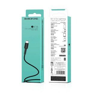 Кабель для зарядного пристрою 1м BOROFONE BX16 Чорний 32606 фото