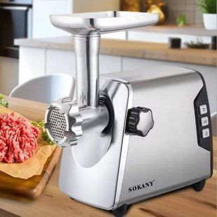 Мясорубка профессиональная электрическая с насадками для колбасы 3800Вт Sokany SK-06006 24595 фото