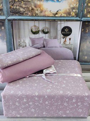 Постільна білизна Belizza Wisreria lilac Фланель Бавовна Полуторний розмір 17278 фото