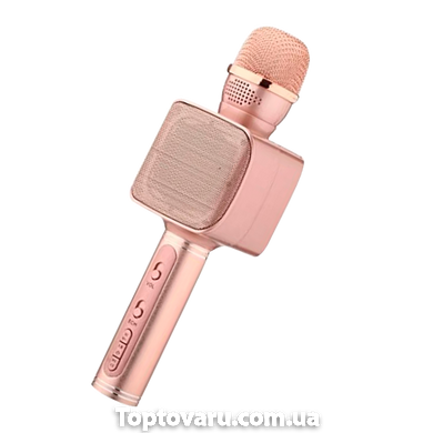 Беспроводной Bluetooth микрофон для караоке YS-68 Розовое золото 3949 фото