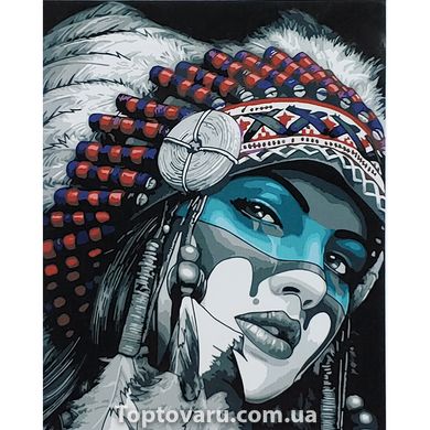 Картина по номерам Strateg ПРЕМИУМ Индейская женщина с лаком размером 40х50 см (SY6807) SY6807-00002 фото