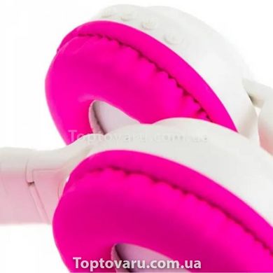 Беспроводные Bluetooth наушники с кошачьими ушками LED ZW-028C Розово белые 17969 фото
