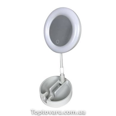 Кільцева LED лампа з тримачем телефону та дзеркалом Live Makeup G3 9791 фото