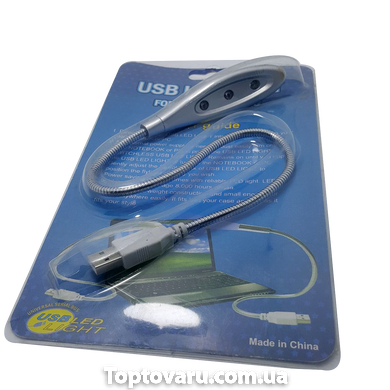 Портативний гнучкий usb ліхтарик USB Led Light (з трьома лампочками) 1305 фото