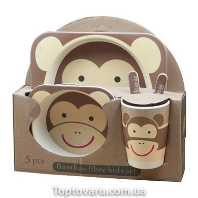 Набір дитячої бамбуковій посуду "Мавпочка" 6950 фото