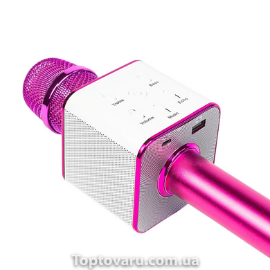 Портативный беспроводной микрофон караоке Q7 без чехла фиолетовый 3956 фото