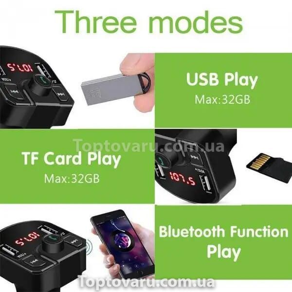 Автомобільний модулятор M9 FM трансмітер Bluetooth MP3 TF card 10403 фото