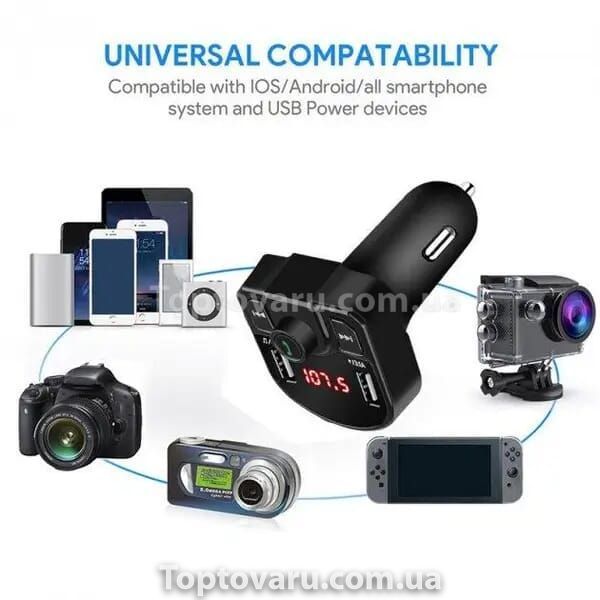Автомобільний модулятор M9 FM трансмітер Bluetooth MP3 TF card 10403 фото
