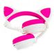 Беспроводные Bluetooth наушники с кошачьими ушками LED ZW-028C Розово белые 17969 фото 4