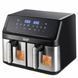 Аэрогриль с двумя лотками и сенсорным экраном 4,5л+4,5л 2000Вт Air Fryer RAF R.5382 Черный 36102 фото 8