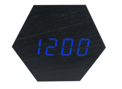 Настільний годинник VST-876-5 чорний з синім підсвічуванням 3721 фото