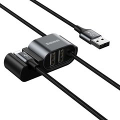 Кабель Baseus Special Data Cable for Backseat (USB to iP+Dual USB) Black CALHZ-01-00001 фото