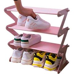 Полиця-стелаж для взуття Рожева 10741 фото