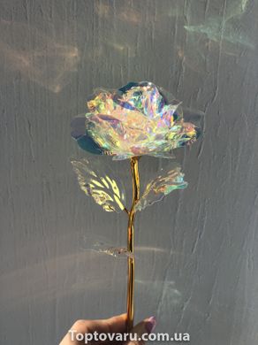 Роза з підсвічуванням 24 K вкрита фольгою XY19-52 Рожева 1620 фото