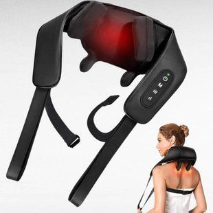 Массажер аккумуляторный согревающий для шеи Neck Massage Черный 34895 фото