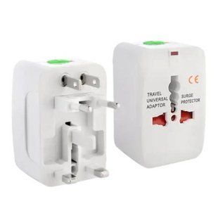 Штекер універсальний для подорожей EU-US-UK-CN-JP-IN Universal Adaptor з USB Білий 25549 фото