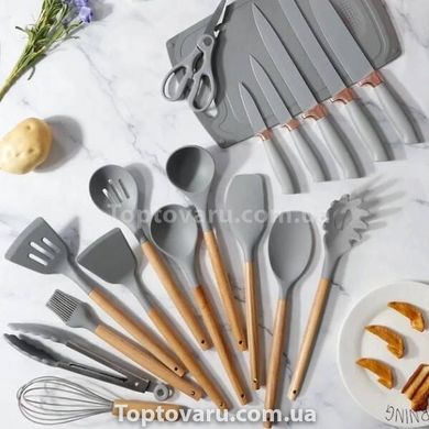 Набор кухонных принадлежностей 19 предметов Kitchen Set Серый 15646 фото