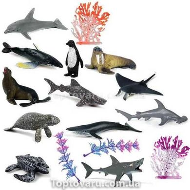 Набор морских животных 16 предметов 12671 фото