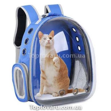 Рюкзак-переноска для животных прозрачный Синий 13698 фото